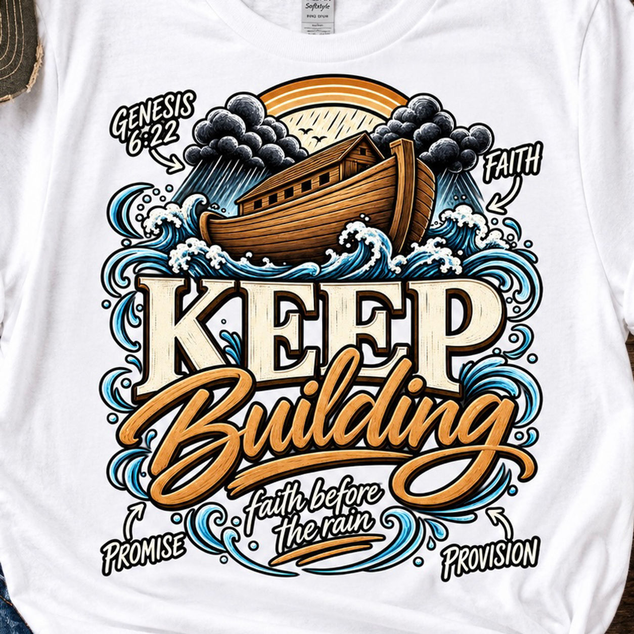 Religious - Keep Building - Faith Before the Rain - Genesis 6:22 shirt - Apparel