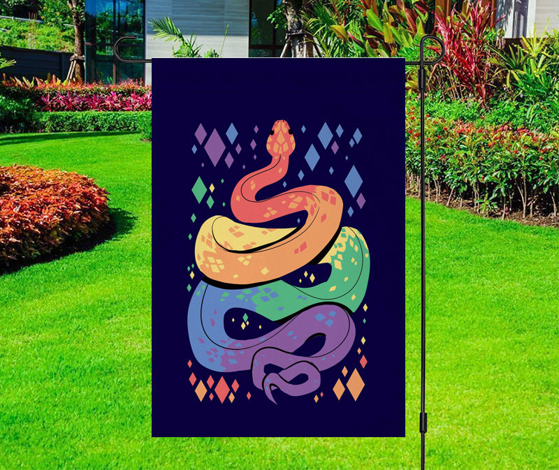 Rainbow Serpent Pattern Yard Flag