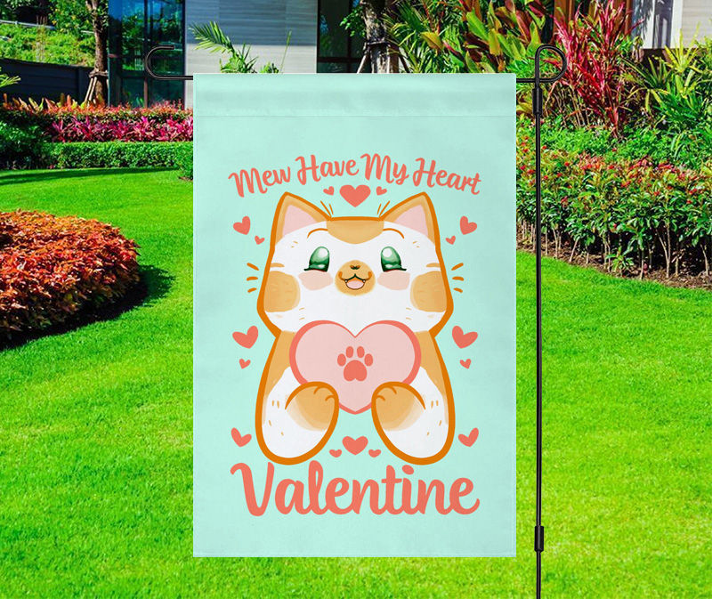 Mew Have My Heart Cat Valentine Yard Flag