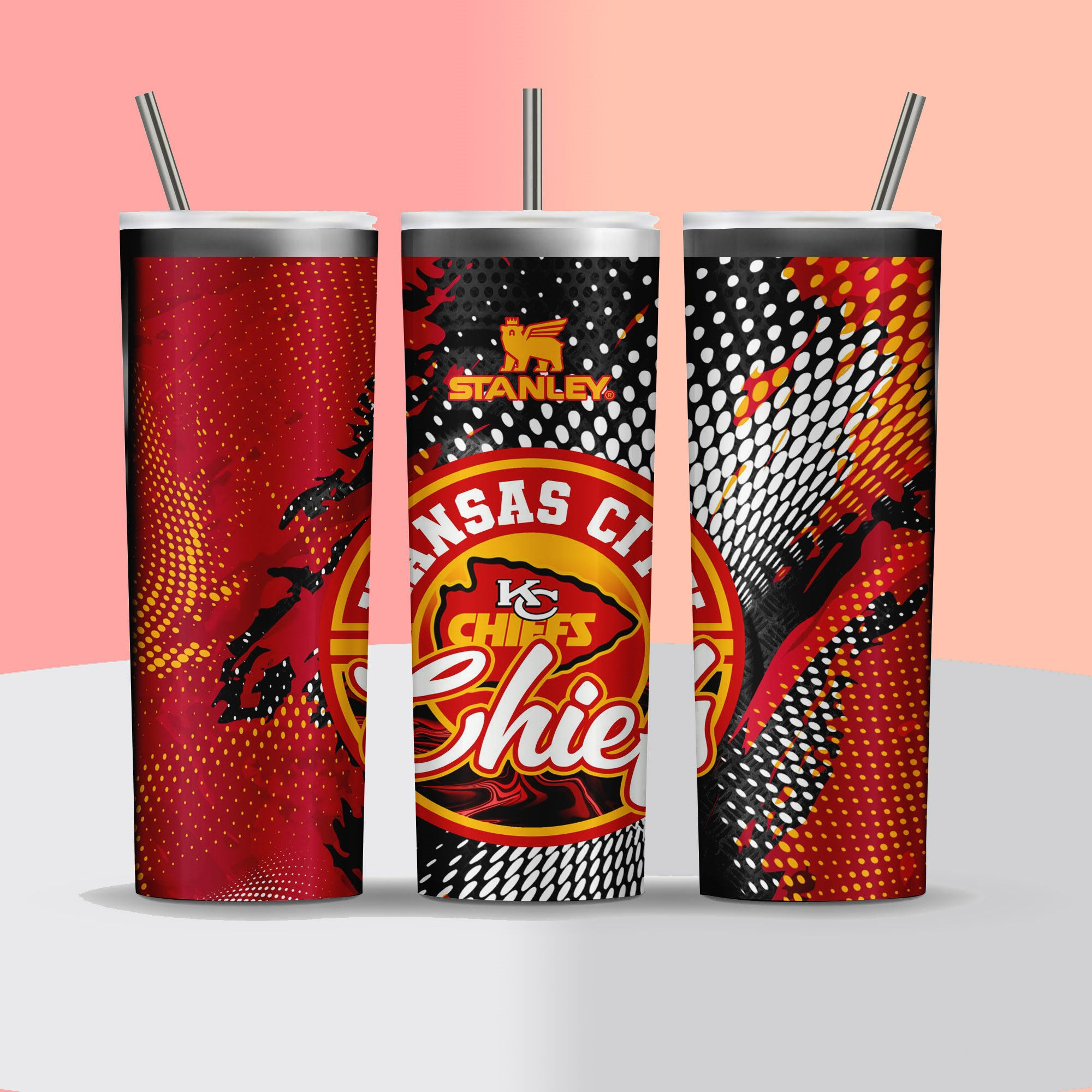 NFL - Kansas City Chiefs - Football Halftone Background - Tumbler