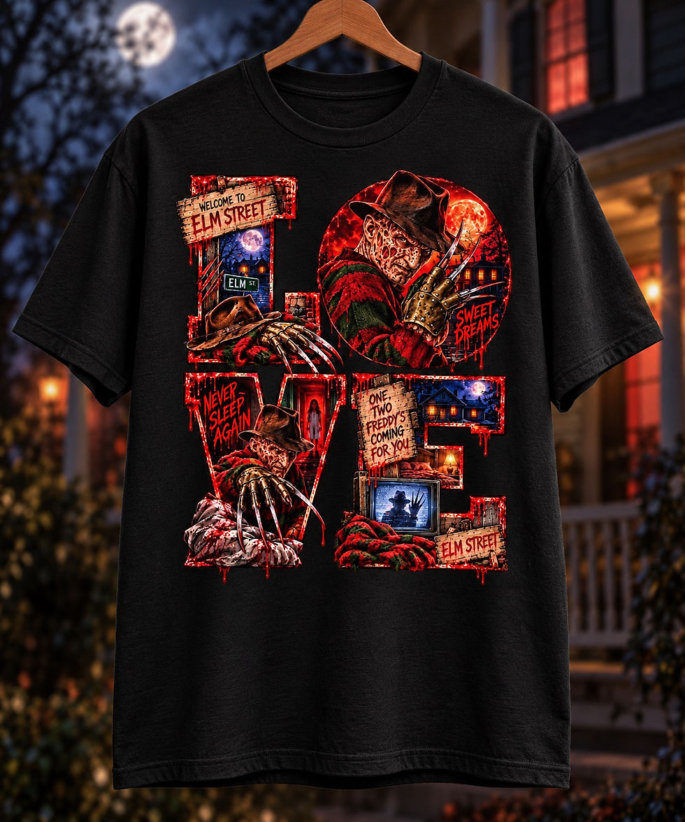 Thumbnail: Nightmare Elm Street - Freddy Krueger - LOVE - Slasher Collage Shi - ALL SIZES
