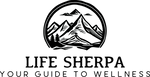 Life Sherpa company logo featuring a mountain and the words 'life sherpa'