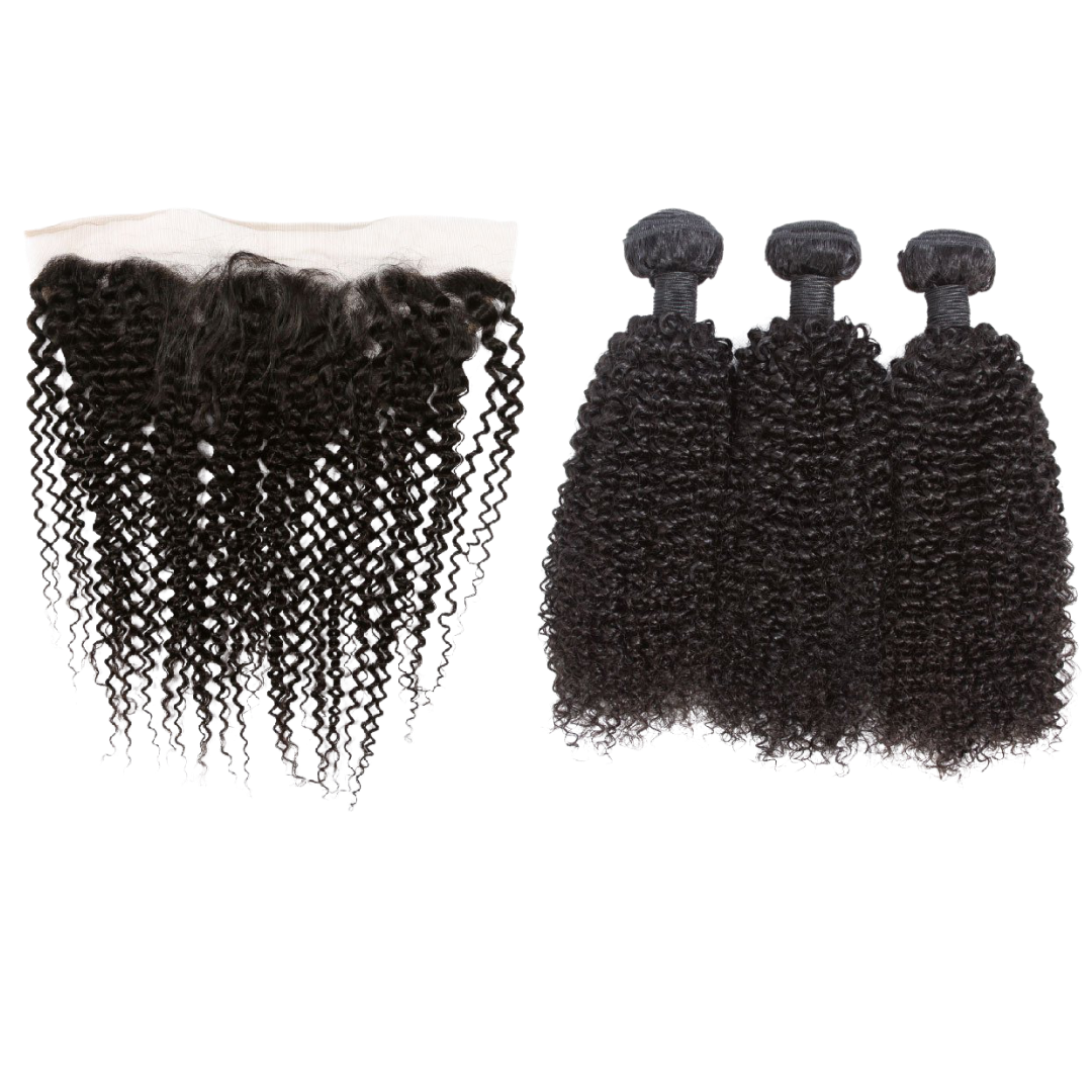 Kinky Curly Bundles With Frontal