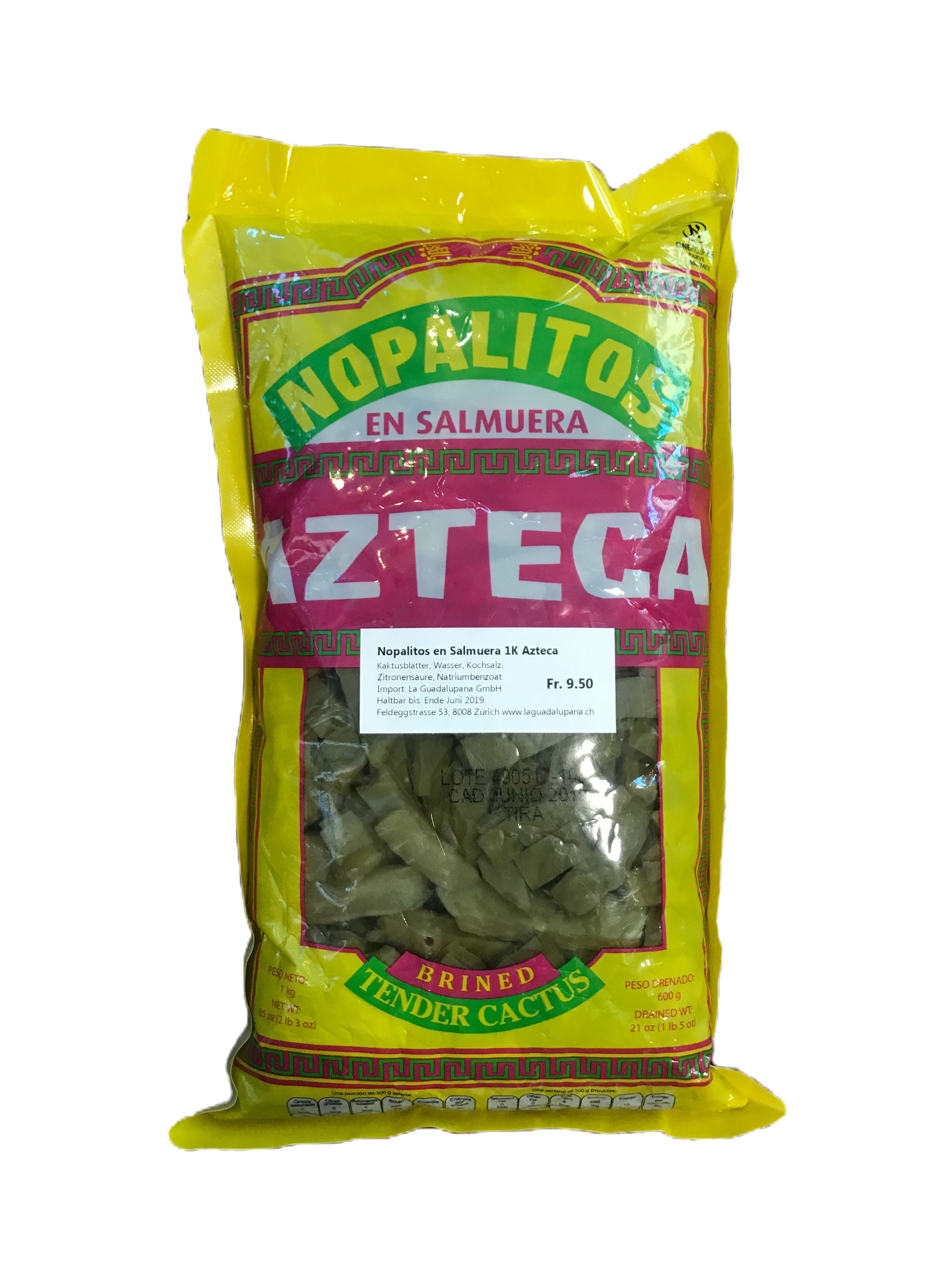 Nopalitos Cortados en Salmuera Azteca