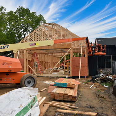carpenters framing and addition to a local restaurant