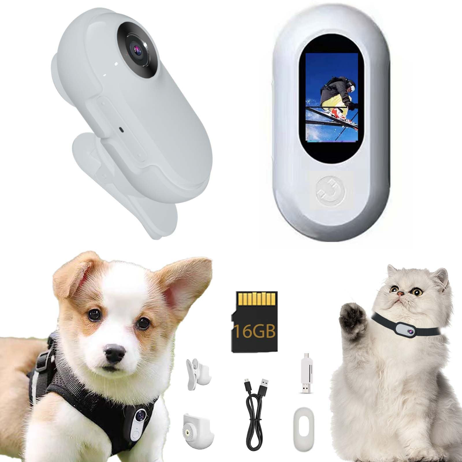 Zmacook New Update Cat Camera Collar with 16GB SD CardHD 1080P Cat Collar Camera