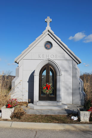 This gorgeous creation features glass walls on 3 sides and is located in Gate of Heaven Cemetery of Hawthorne. NY.