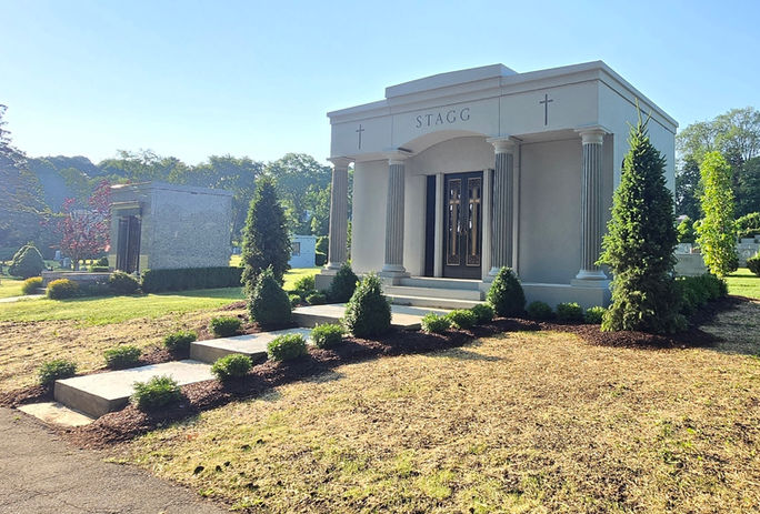 Rock of Ages Mausoleum Building Erected in Mount Calvary Cemetery in White Plains, NY
