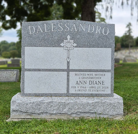 Barre Gray Granite Memorial installed at Mount Hope Cemetery in Hastings on the Hudson