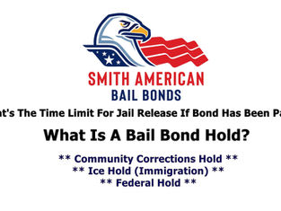 Jail release time varies by county; bond holds cause delays.