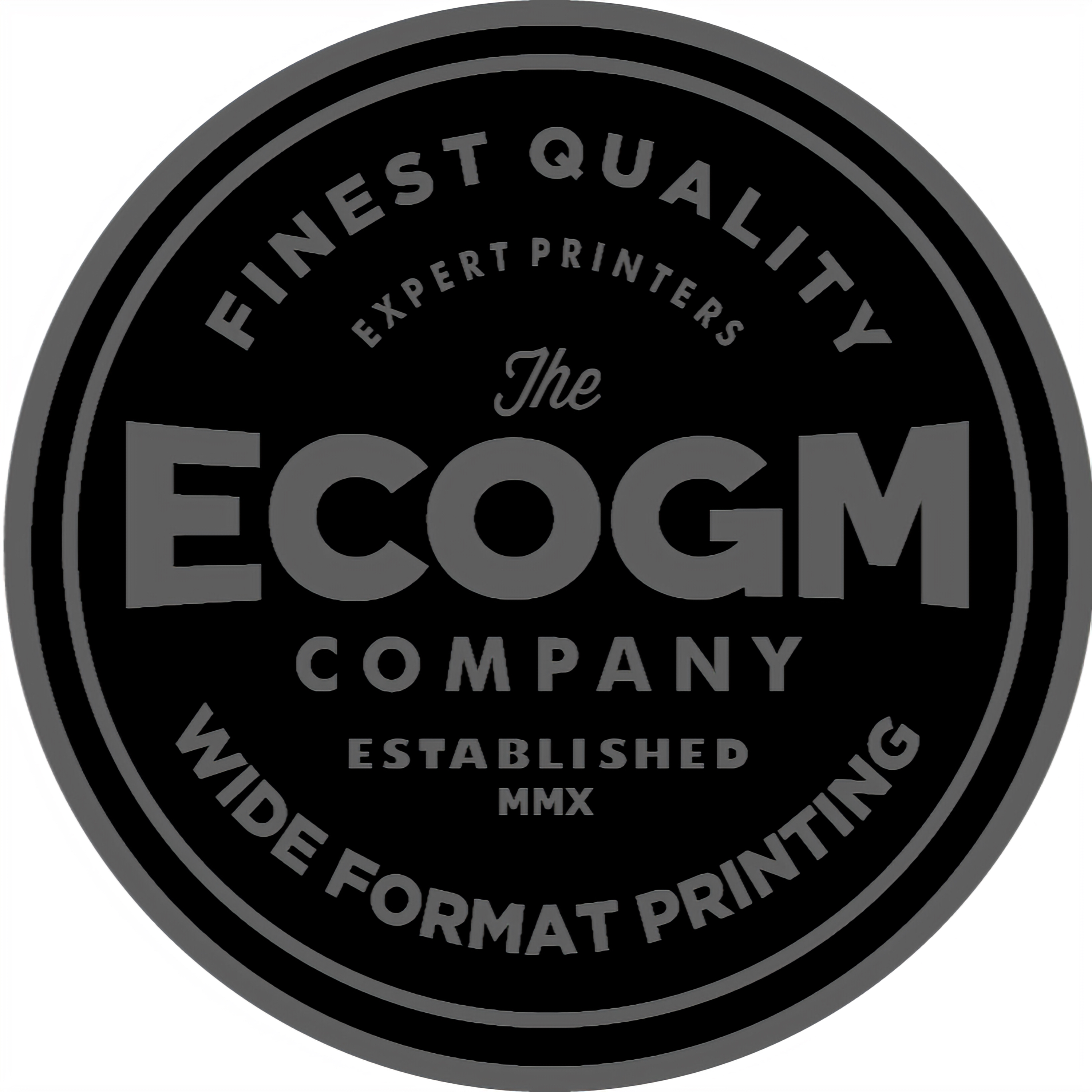 The ECOGM Company wide format printing logo since 2010.