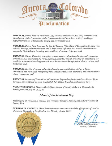Celebrate Puerto Rican culture in Colorado! July 26th is officially Isla del Encanto Day. Don't miss the festival at Bicentennial Park with authentic food, music, and dance.