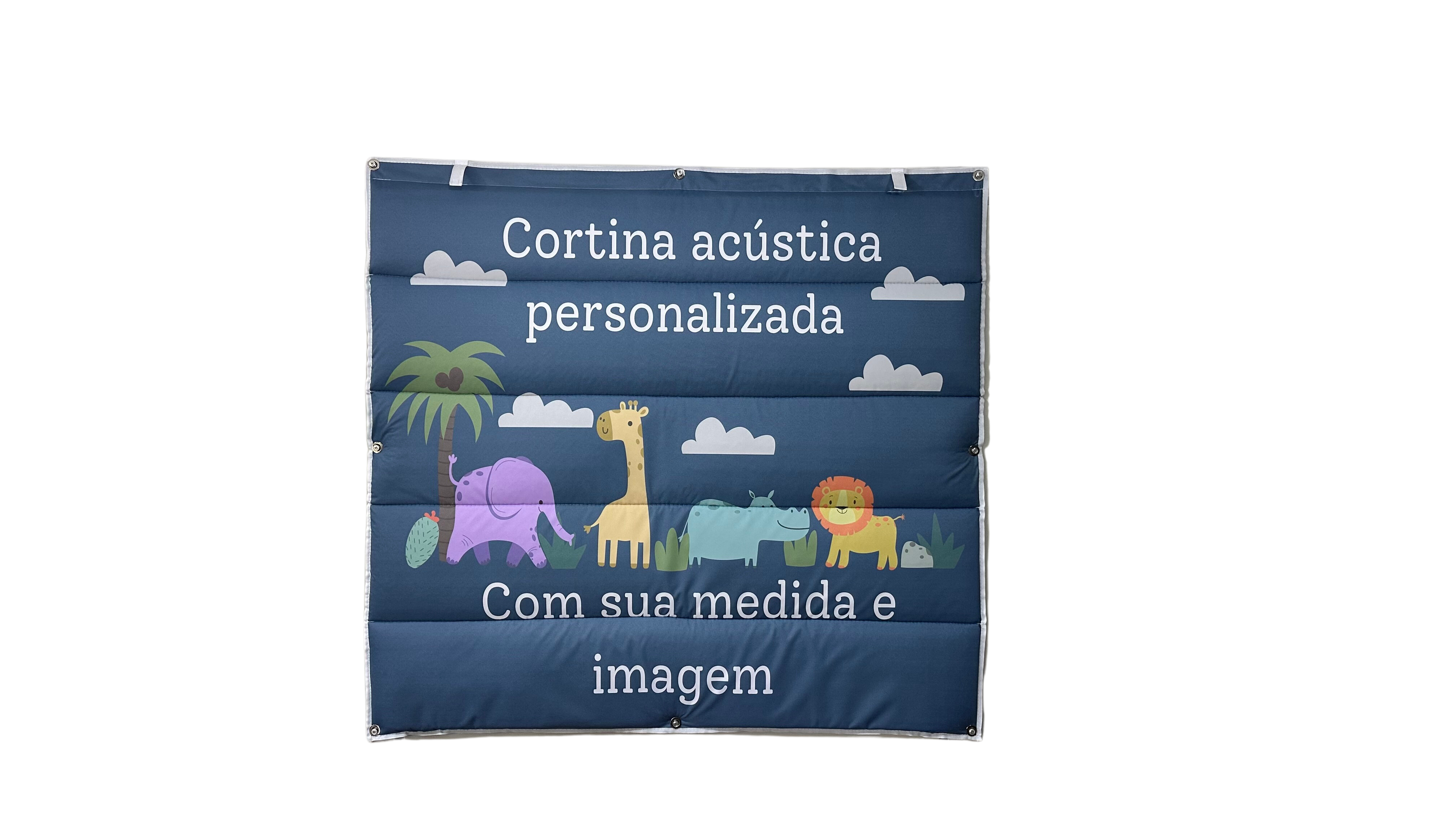 Cortina acústica personalizada com a sua imagem para janela.
