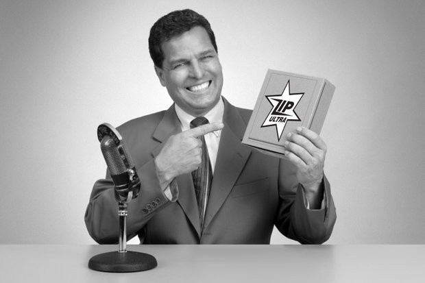 deceptive advertising in product labels, sales person with big smile