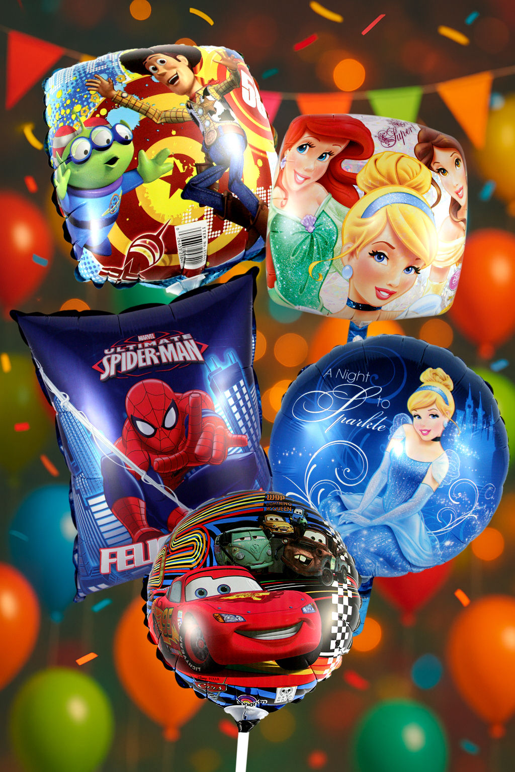 Globos 9" Metálicos Personajes