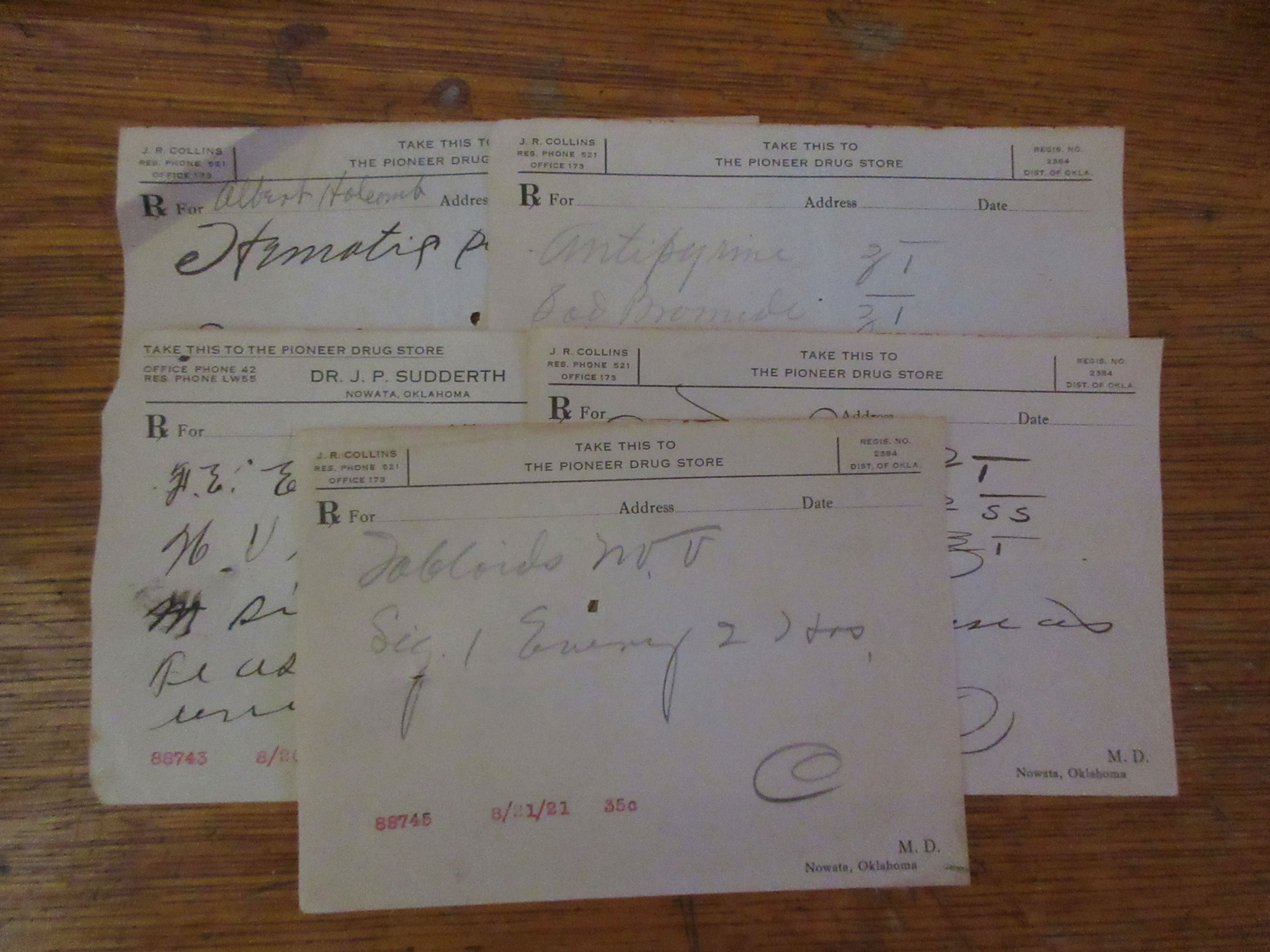 Five Vintage Medical Prescriptions
