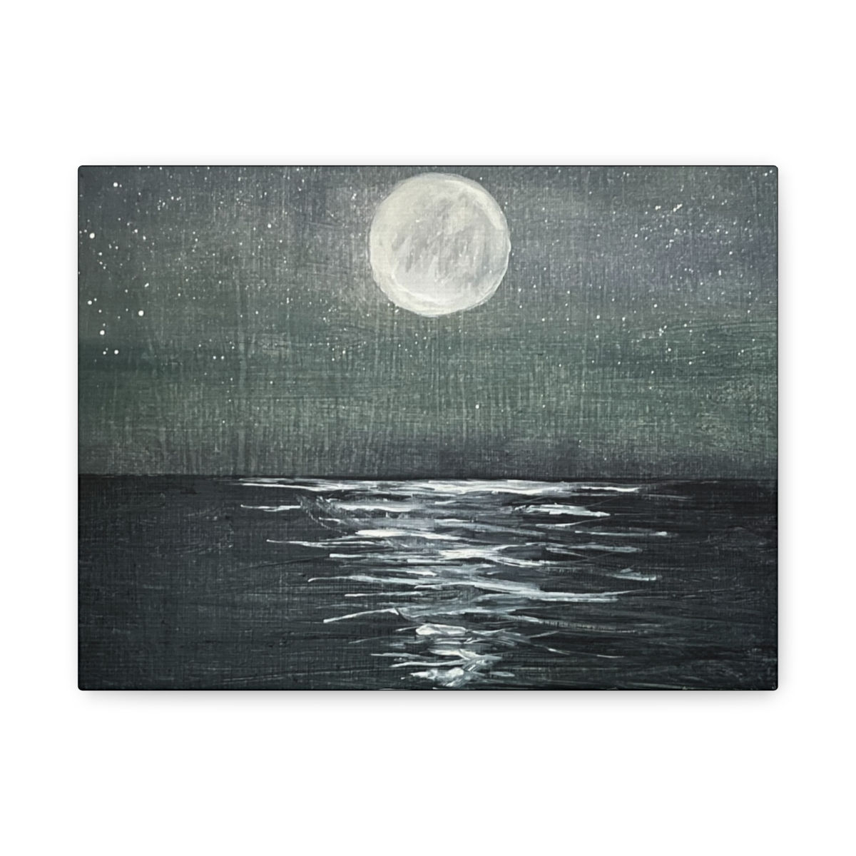 "Full Moon over River" Matte Canvas, Stretched, 1.25"