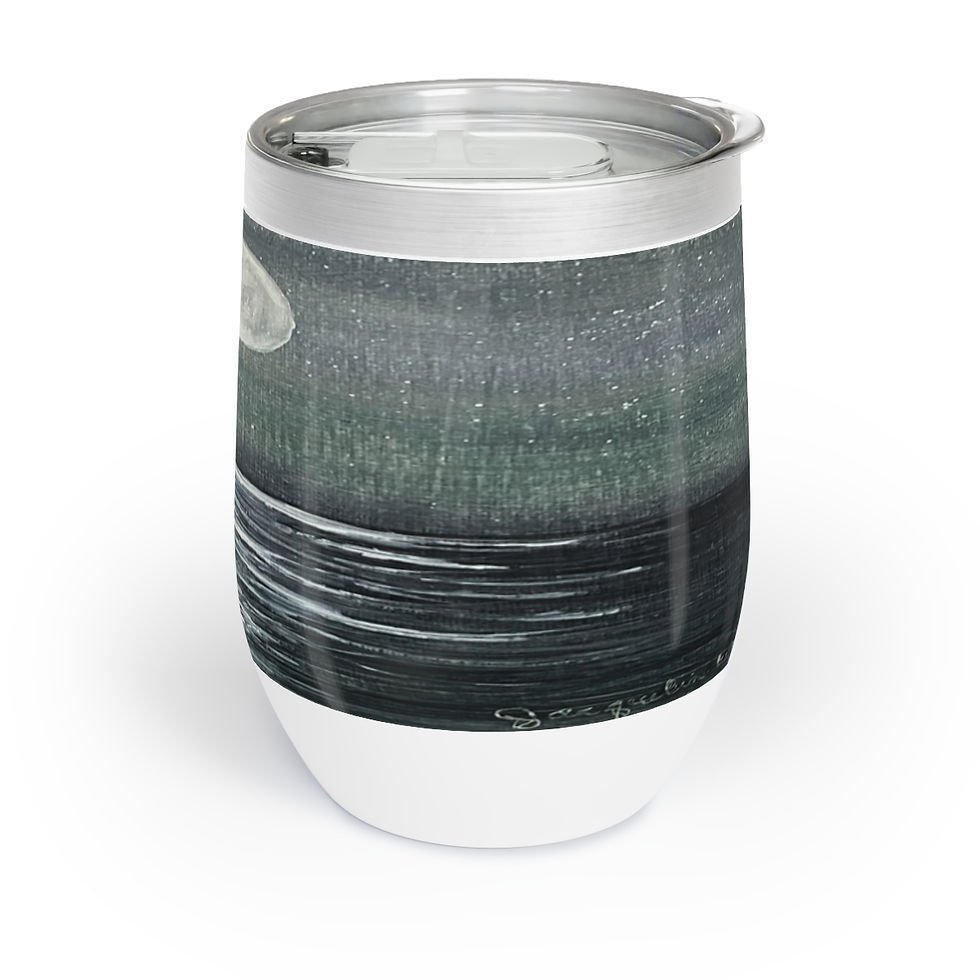 Thumbnail: Full Moon over River Chill Wine Tumbler