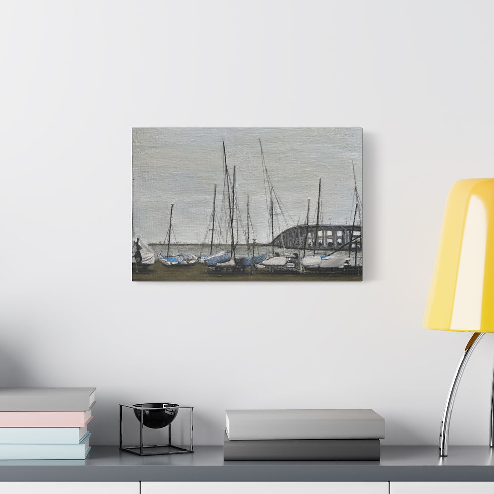 Thumbnail: Ocean Springs Sailboats Matte Canvas, Stretched, 18" x 12" x 1.25"