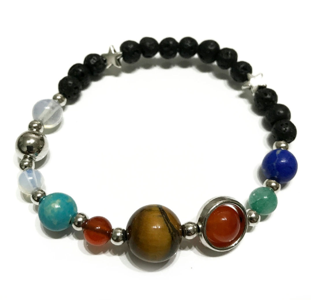 Bracelet système solaire argenté 