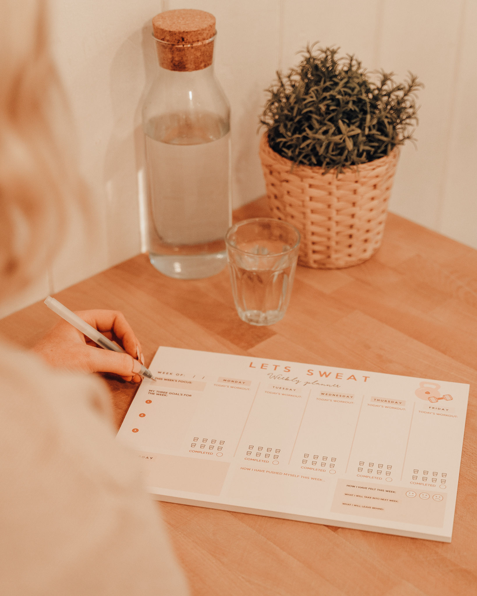 Lets sweat weekly workout planner