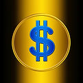 A USA dollar symbol, gold background and blue symbol with no design at all.jpg
