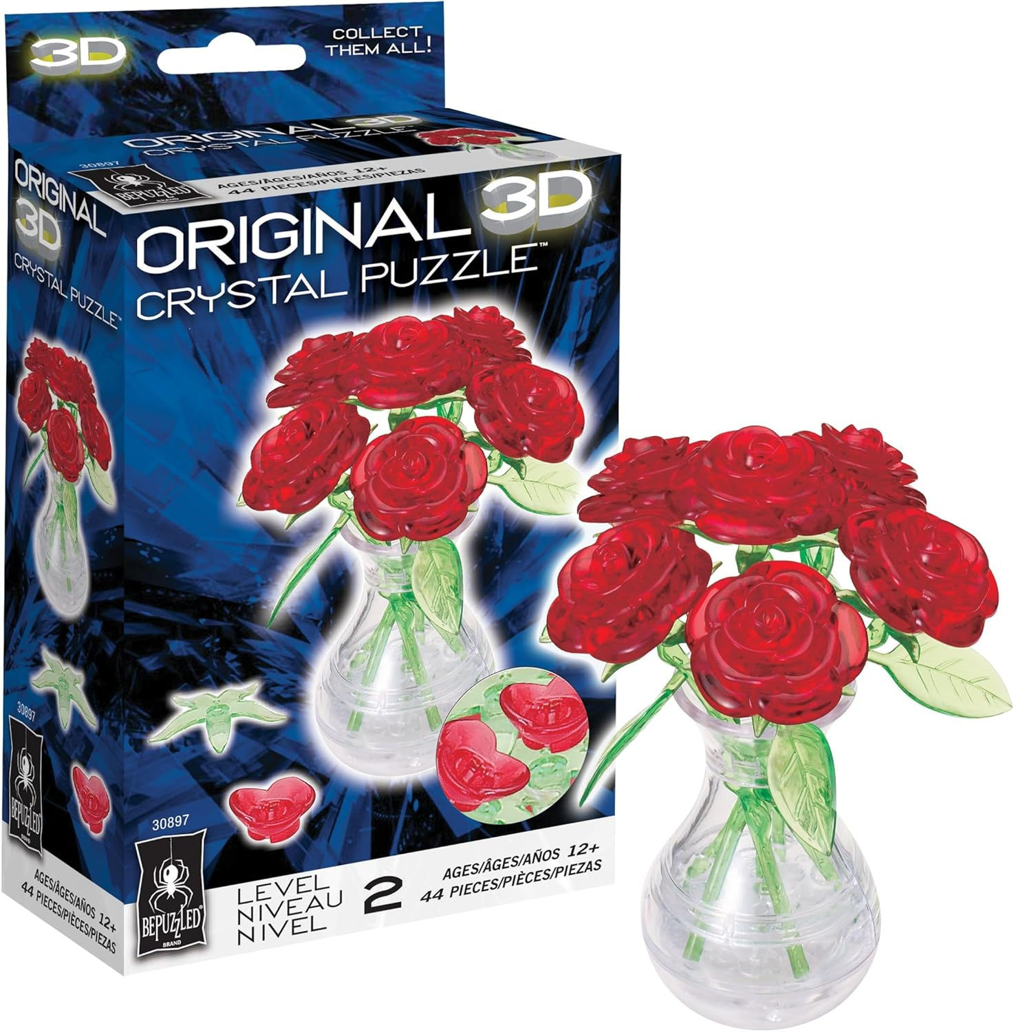 Bepuzzled Roses in a Vase (Red)