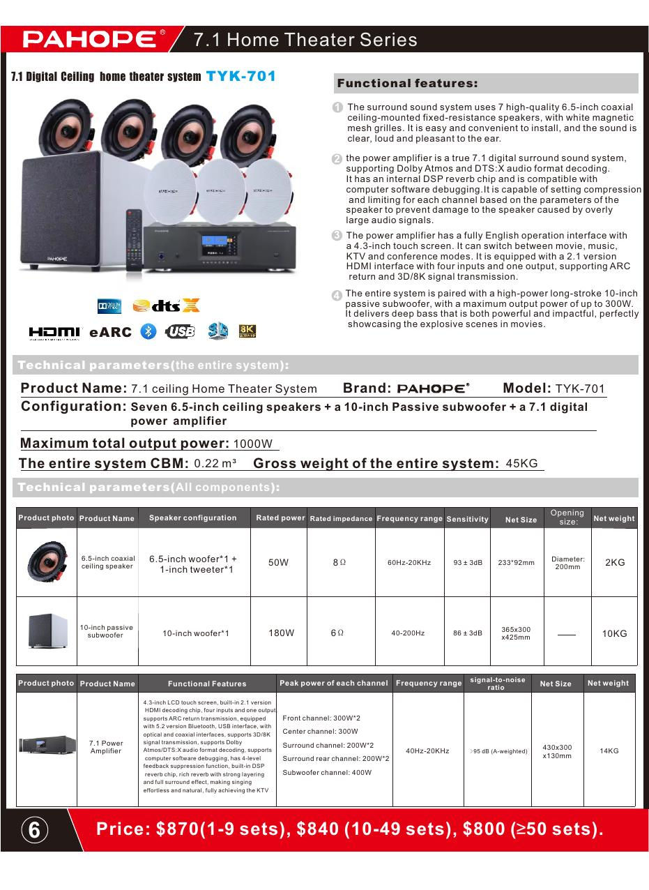 PAHOPE 6.5-Inch Coaxial In-Ceiling Speaker catalog reference