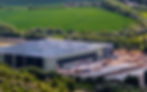 Drone Image of Safety netting, edge protection and tower installed to a large warehouse in Bolsover