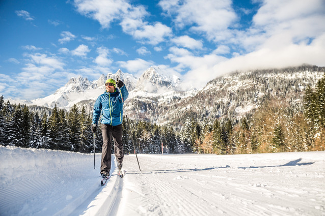 Cross-country skiers in the Kitzbühel Alps