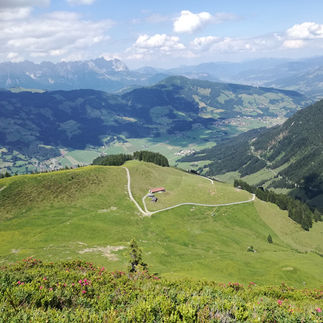 Ausblick vom Himmelsteig Weg um das Guggenkögele in Westendorf