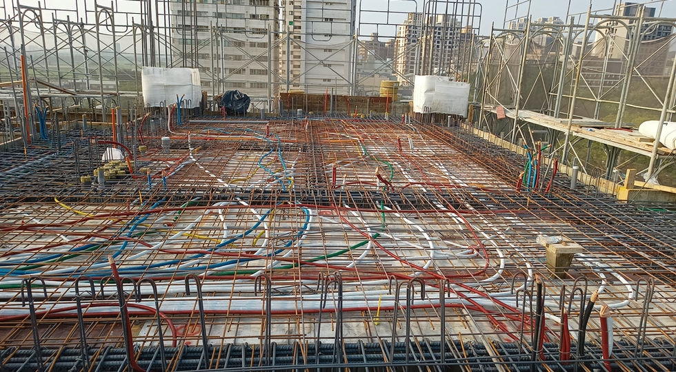 B棟6FL樑版鋼筋綁紮及水電配管