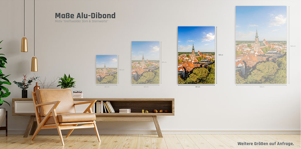 Miniaturbild: Alu-Dibond hoch I Greifswalder Dom & Sternwarte