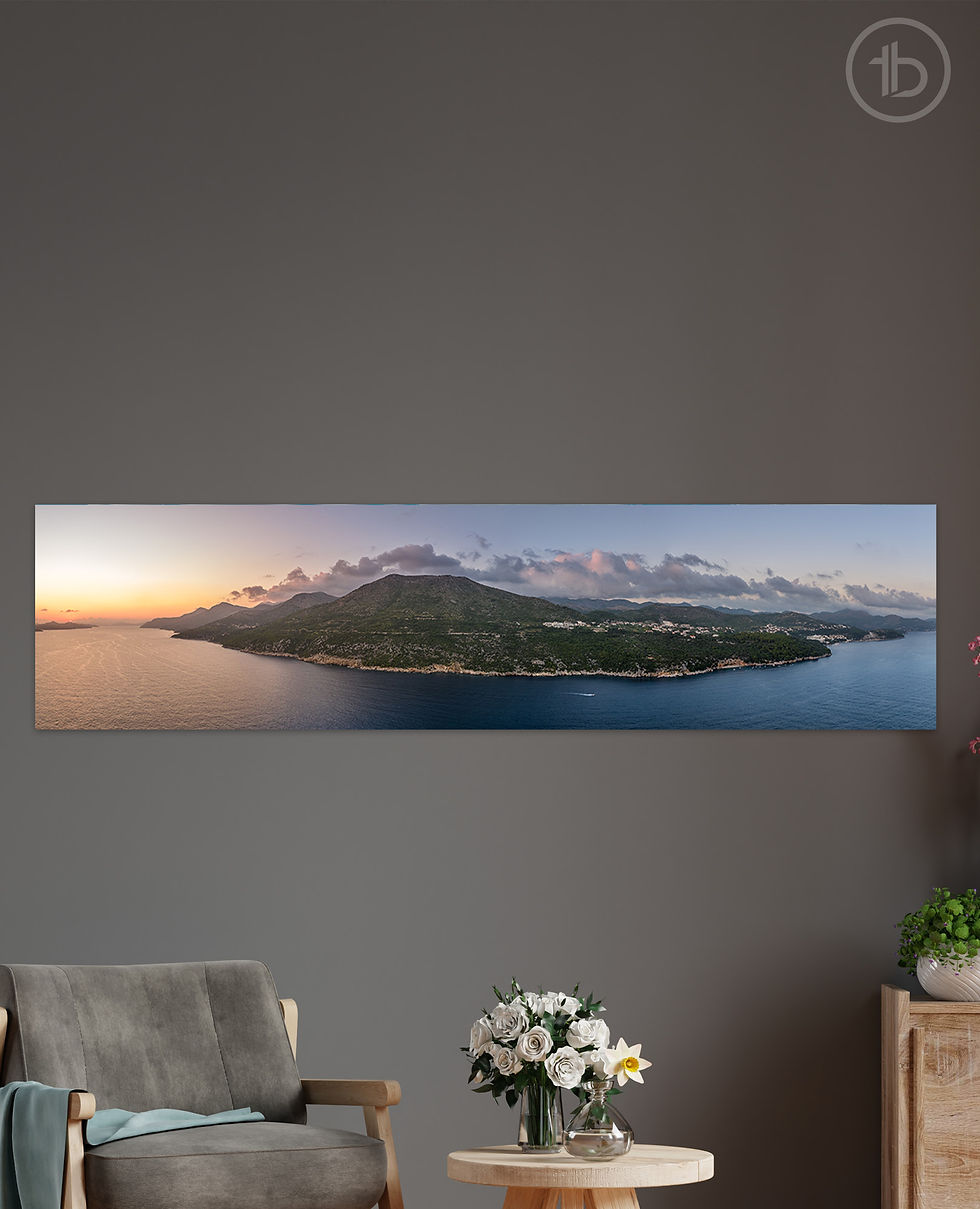 Miniaturbild: Alu-Dibond Panorama quer I Sunset Kroatische Küste