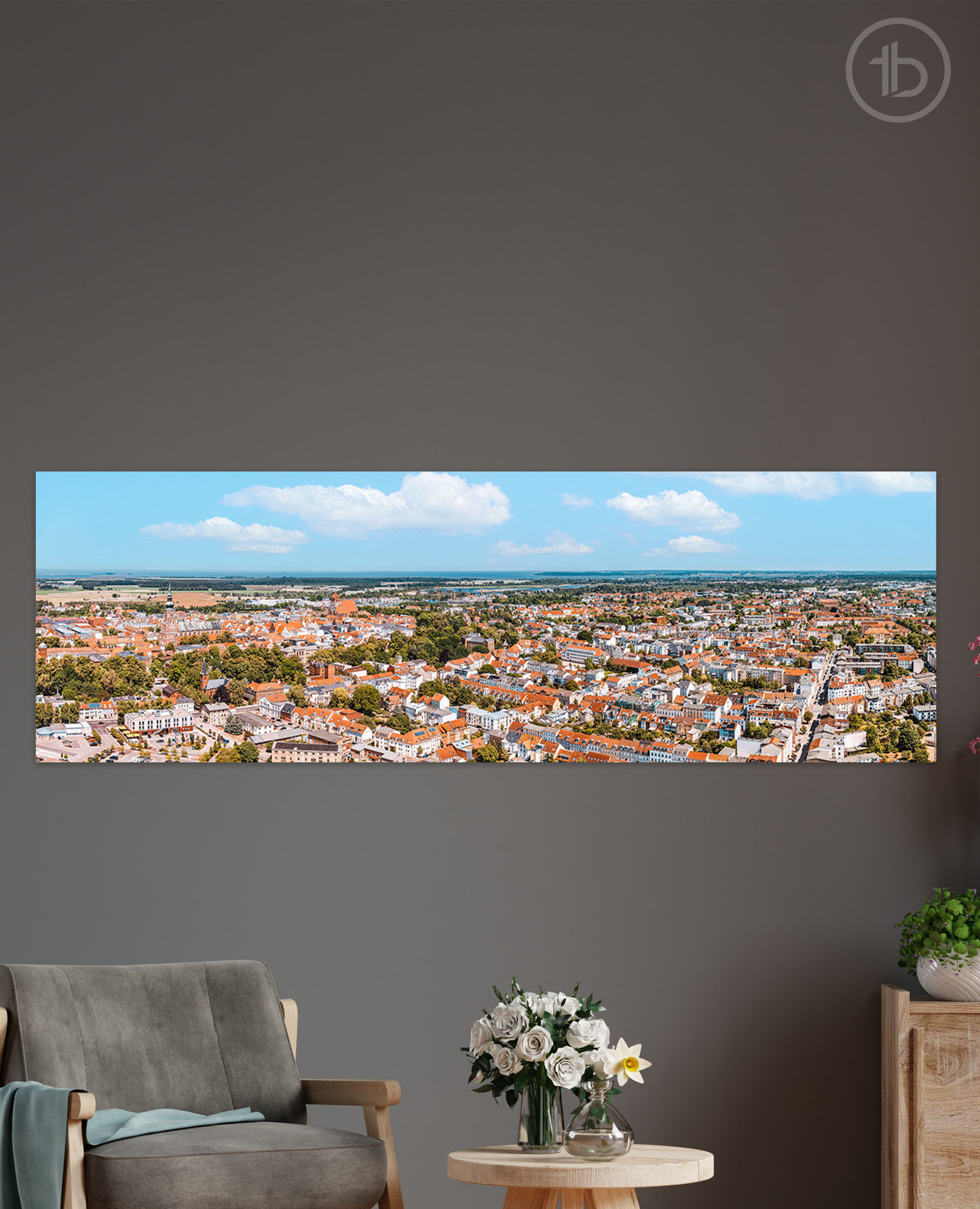 Alu-Dibond Panorama quer I Greifswald Fleischer- und Mühlenvorstadt