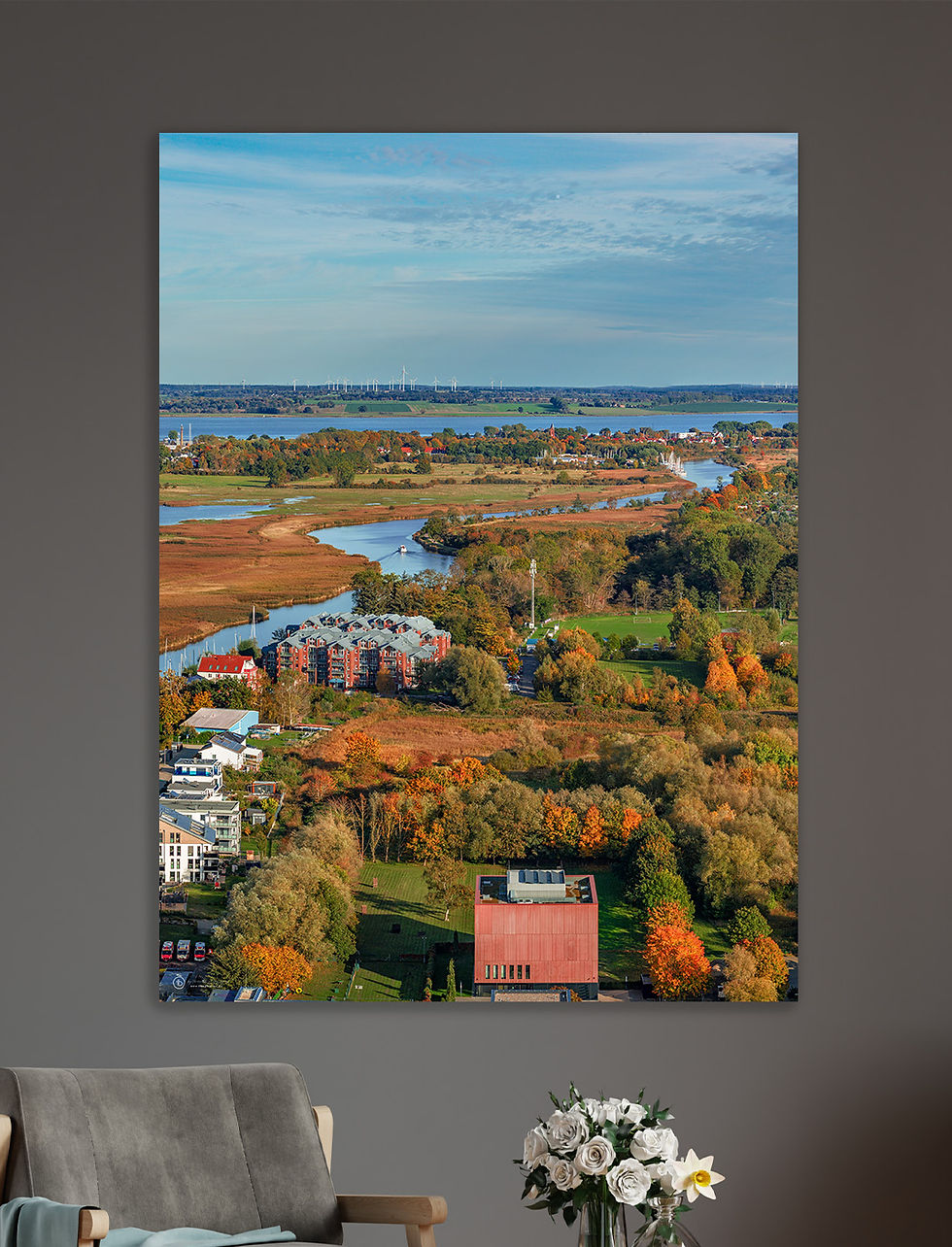 Miniaturbild: Alu-Dibond hoch I Weitblick Stadtarchiv, Ryck & Ladebow