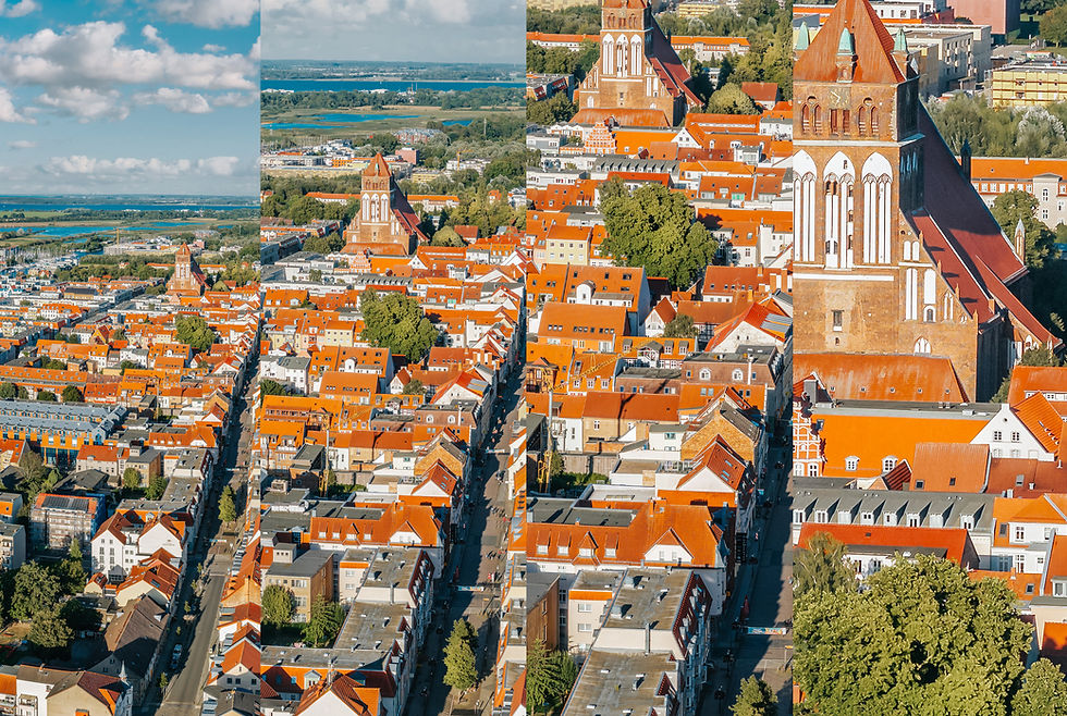 Miniaturbild: Alu-Dibond Panorama quer I Ausschnitt: Greifswalder Innenstadt Lange Straße