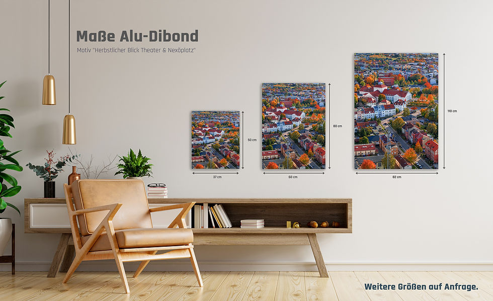 Miniaturbild: Alu-Dibond hoch I Herbstlicher Blick Theater & Nexöplatz