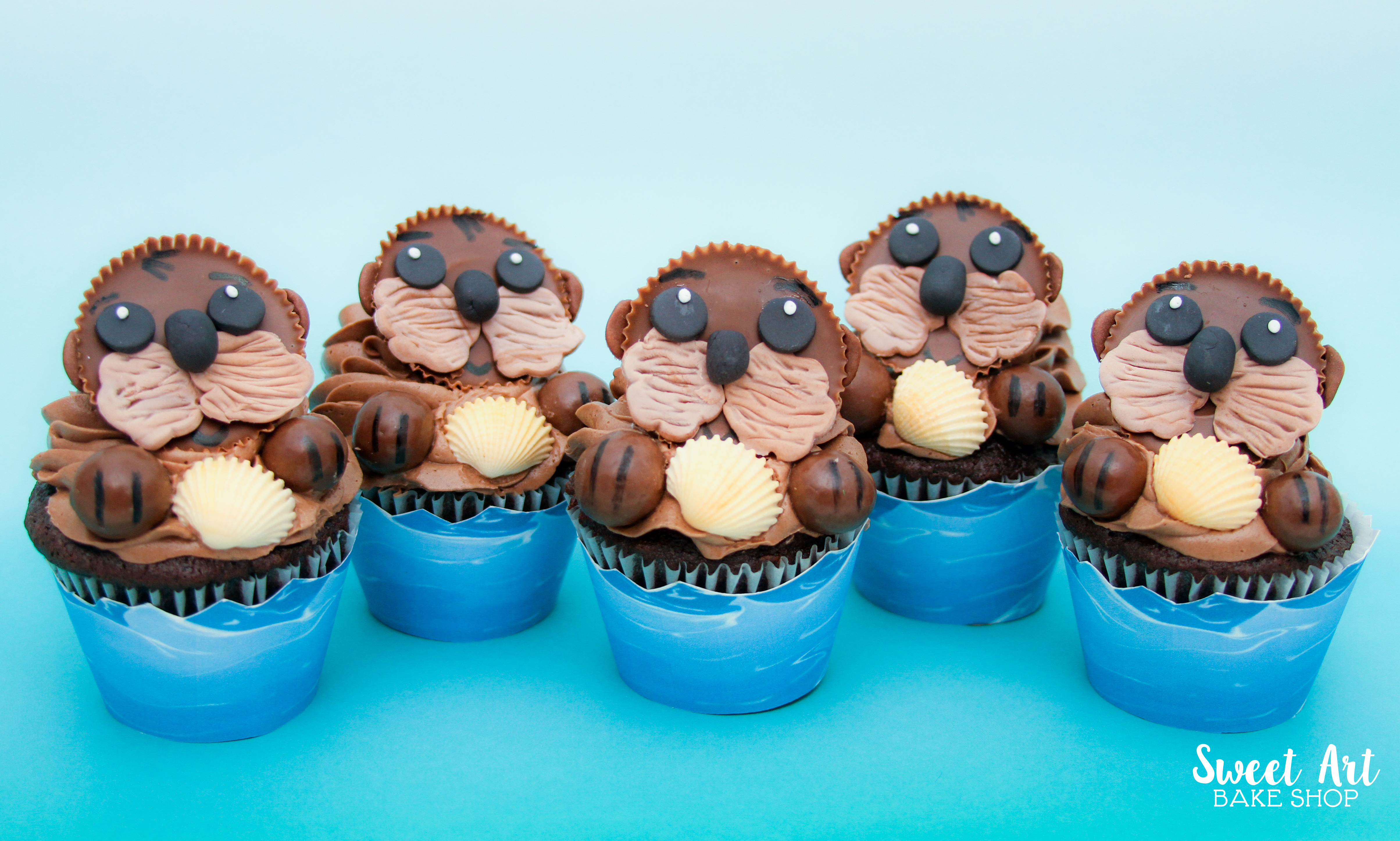 Sea Otter Cupcakes