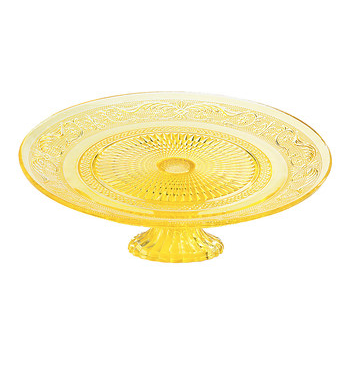Yummy Yellow Glass Cake Stand
