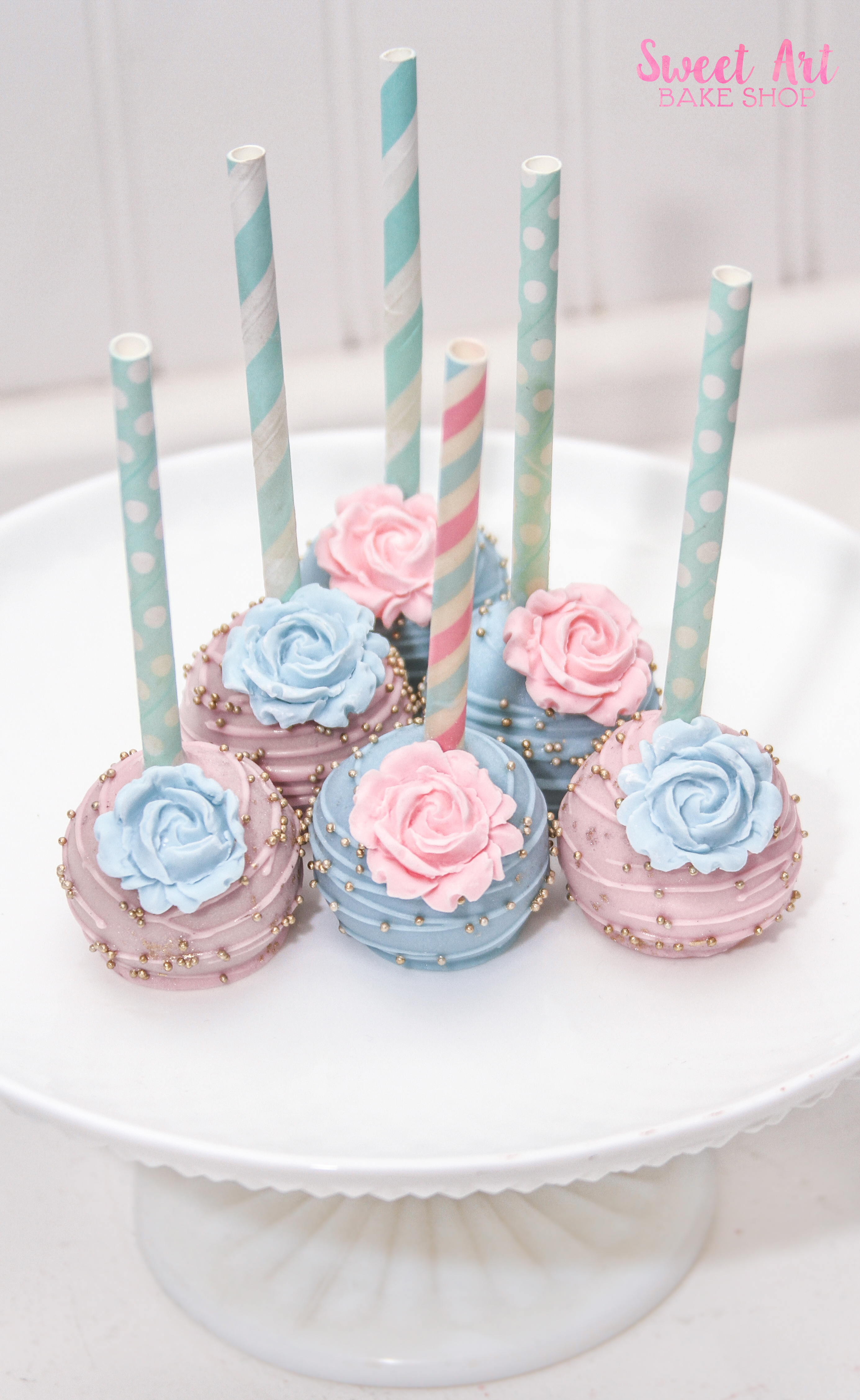 Pink & Blue Baby Shower Cake Pops