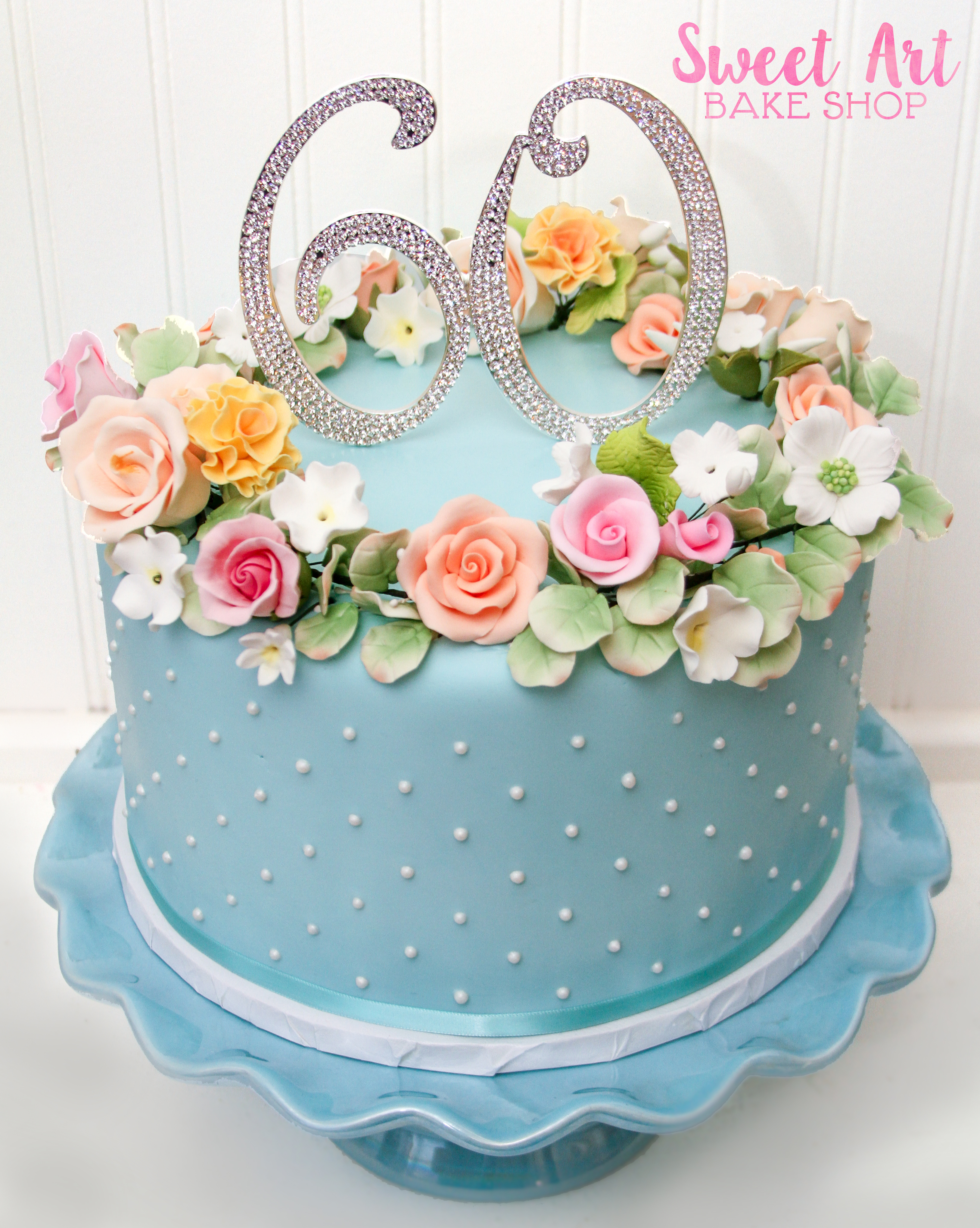 Springtime 60th Birthday Cake
