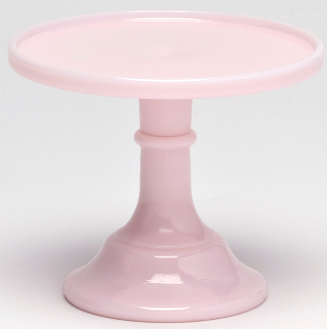 6" Pink Glass Cake Stand