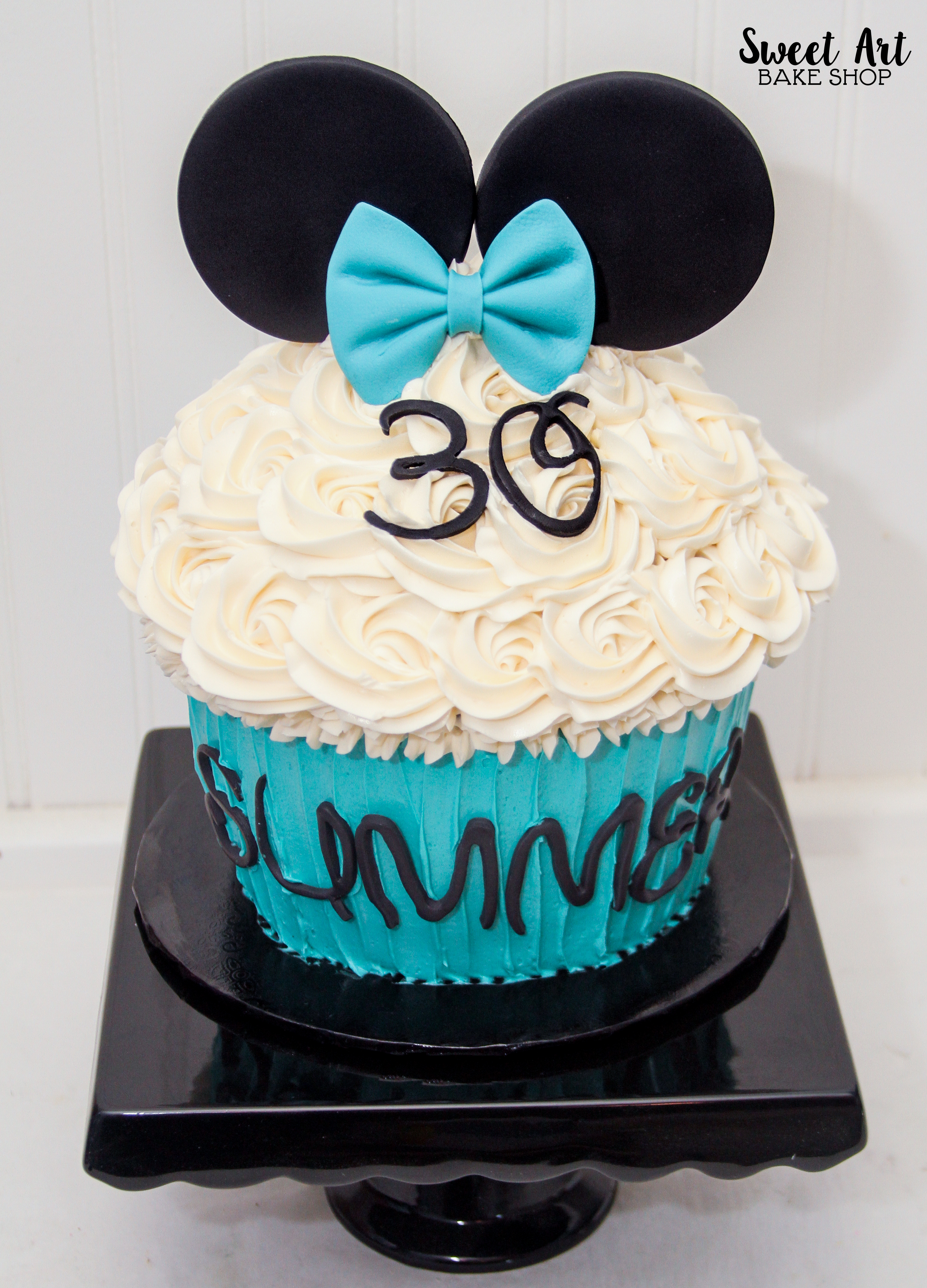 Teal Minnie Mouse Cake