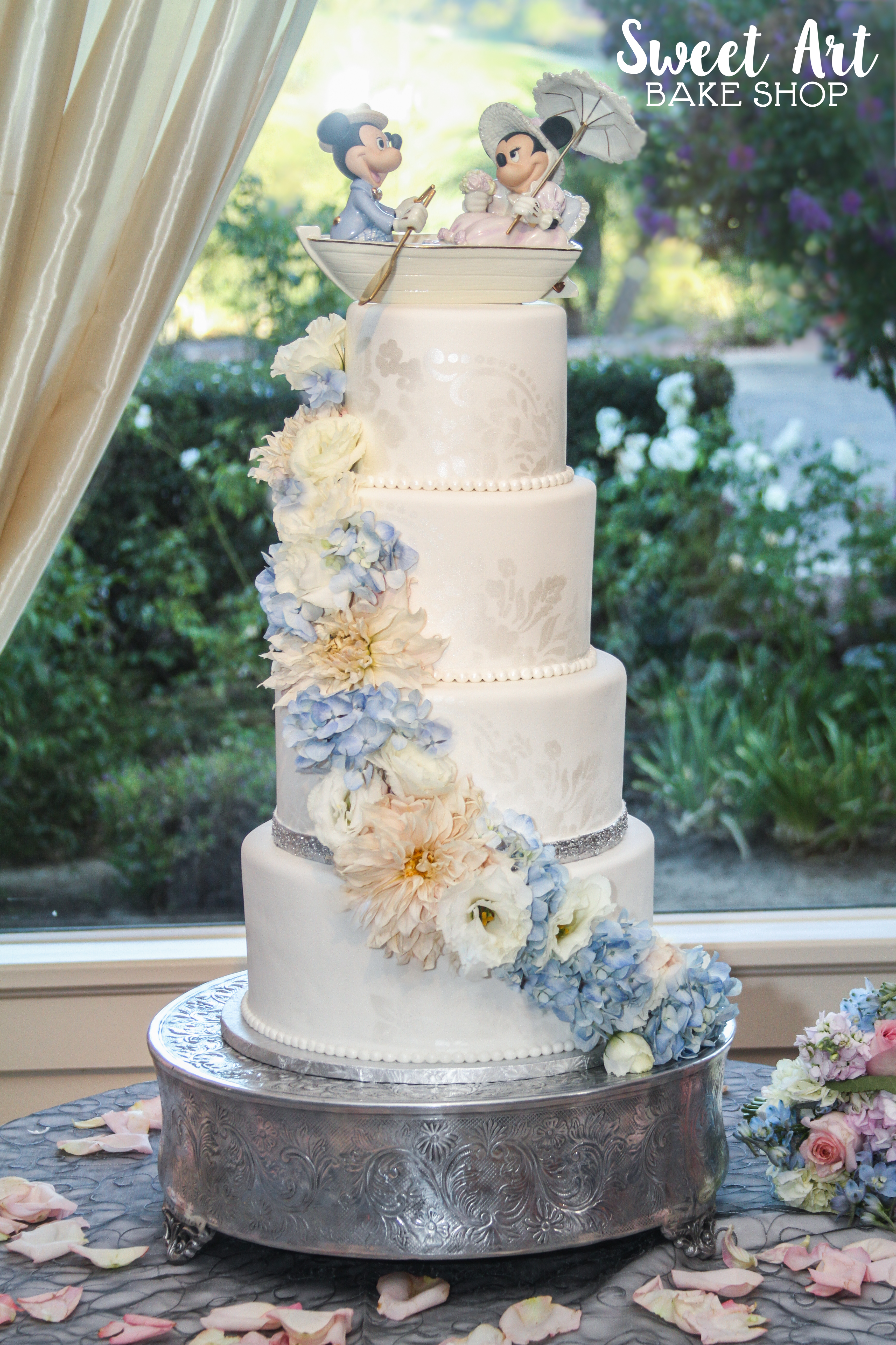 Floral Cascade Wedding Cake