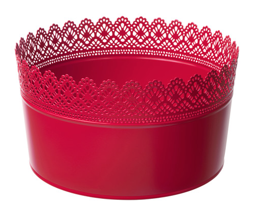 Red Lace Round Bucket