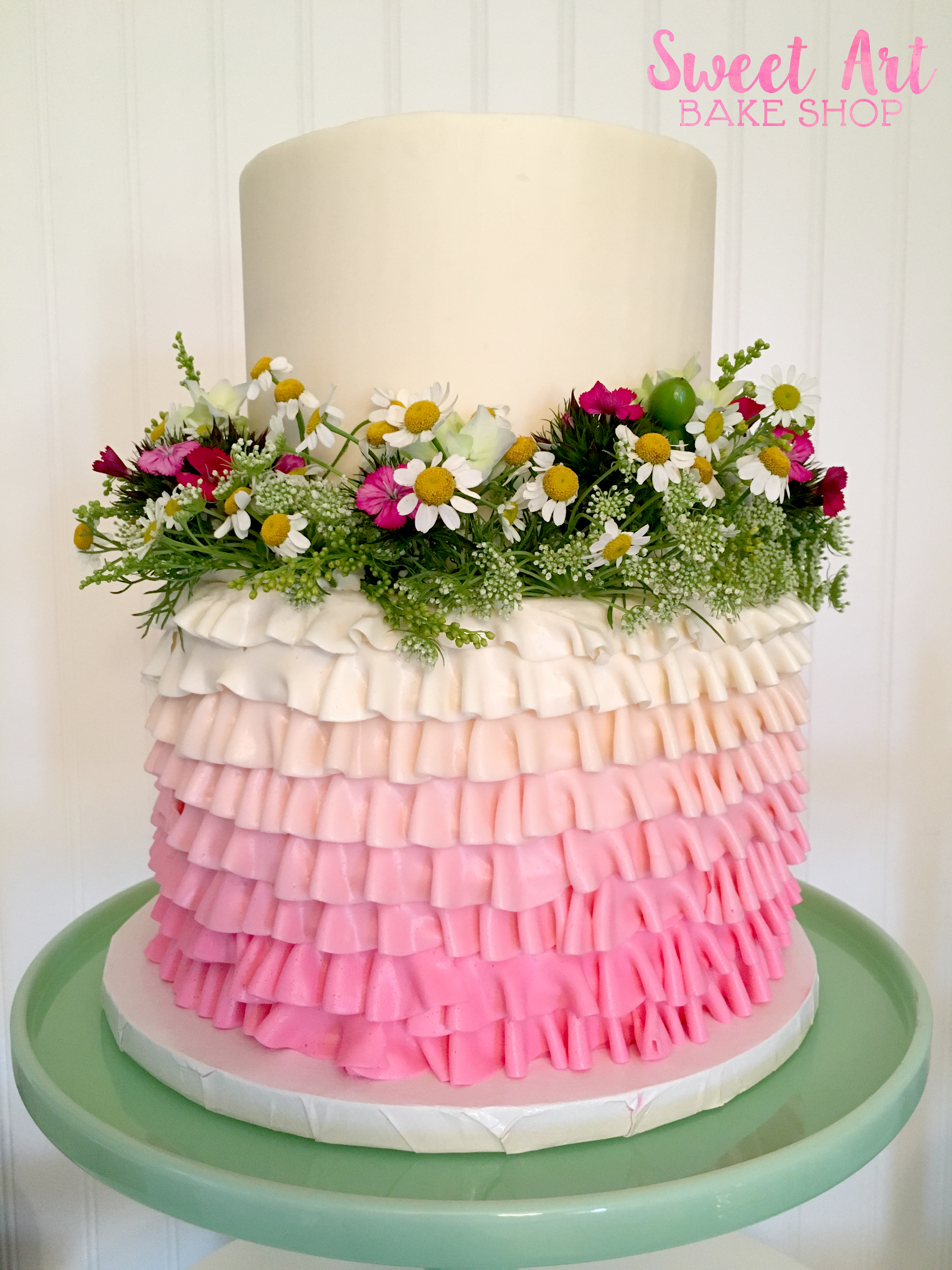 Wildflower Ruffle Baby Shower Cake