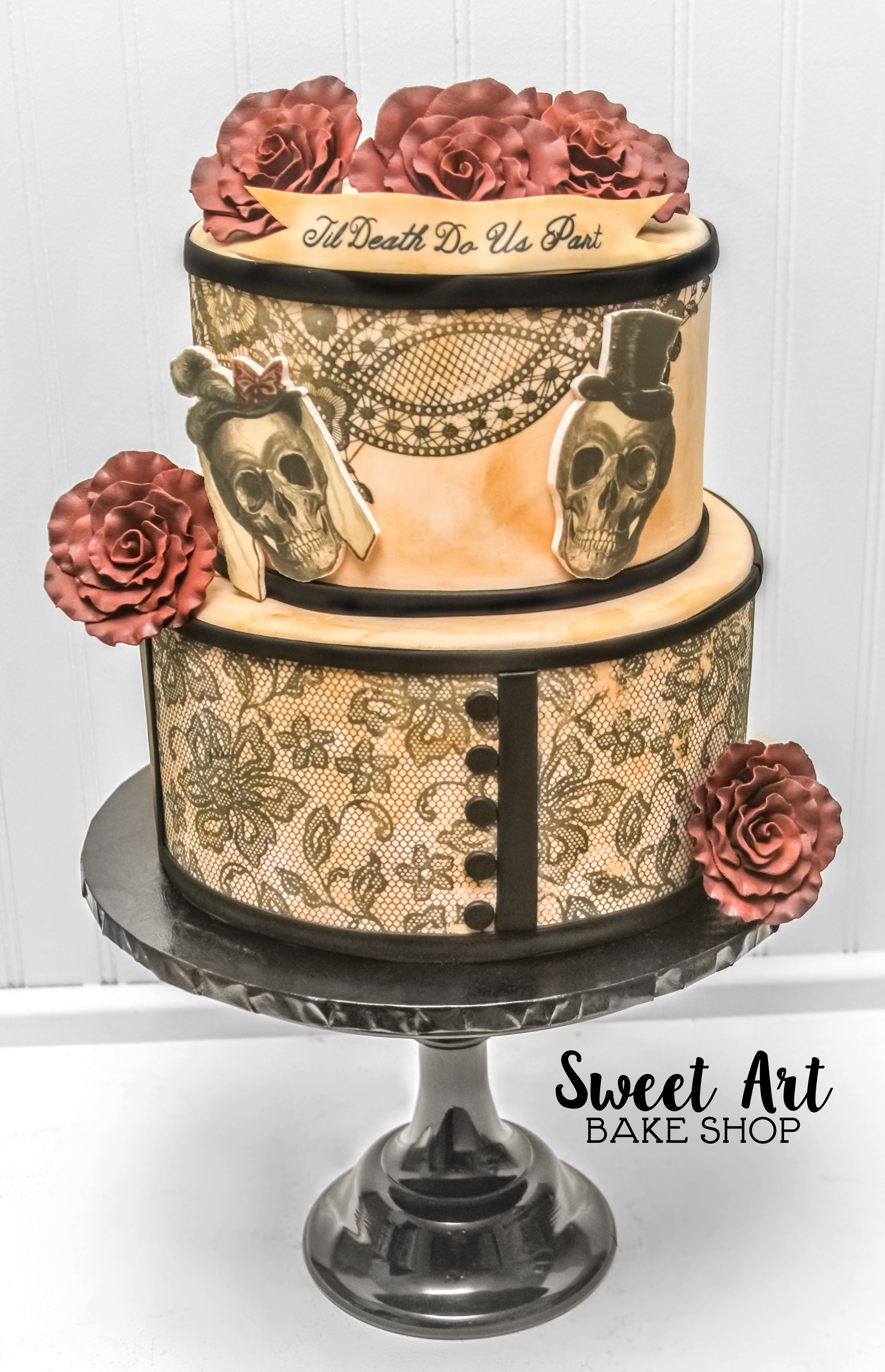Victorian Gothic Skull Cake