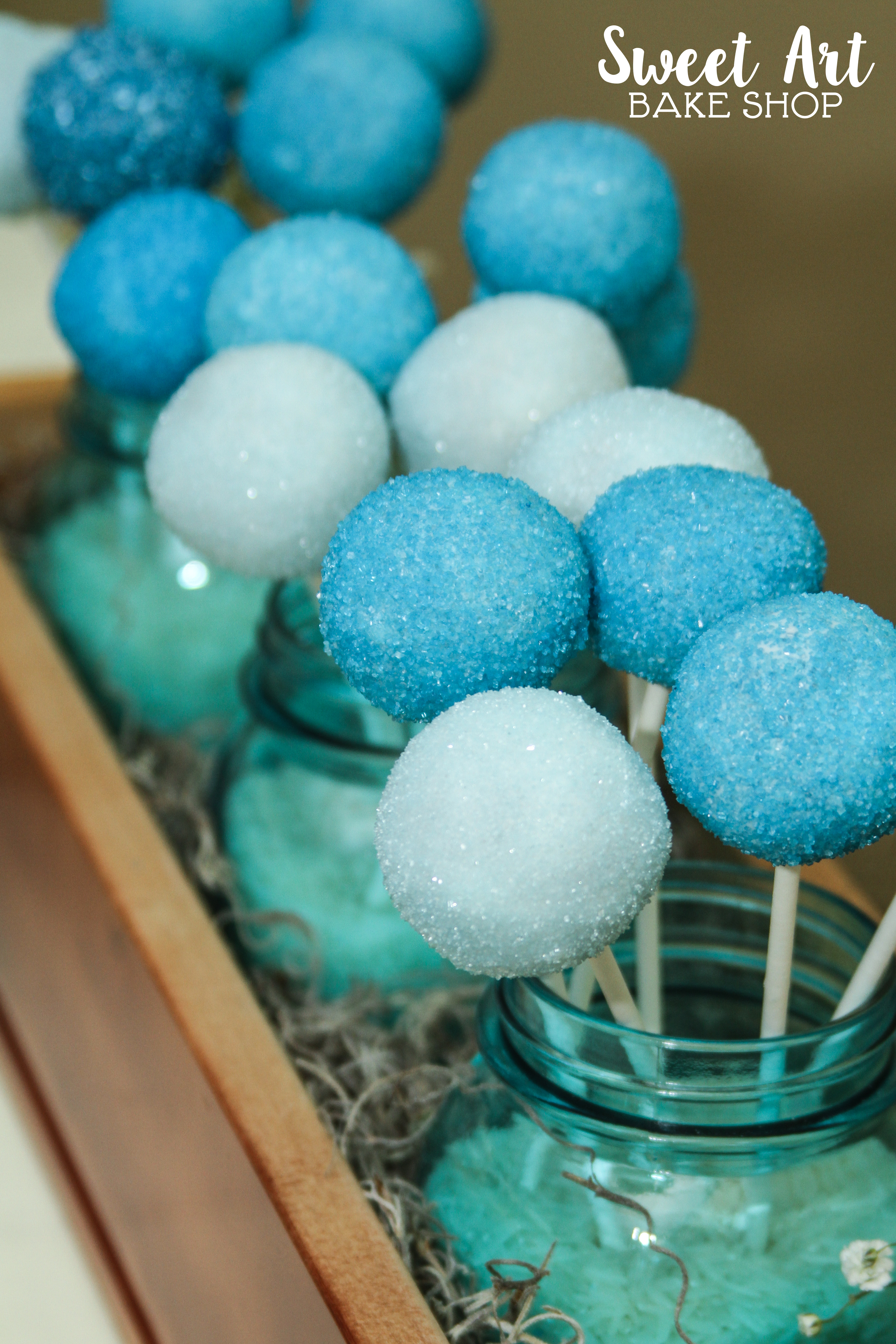 Sugar Crystal Blue Cake Pops $2.50