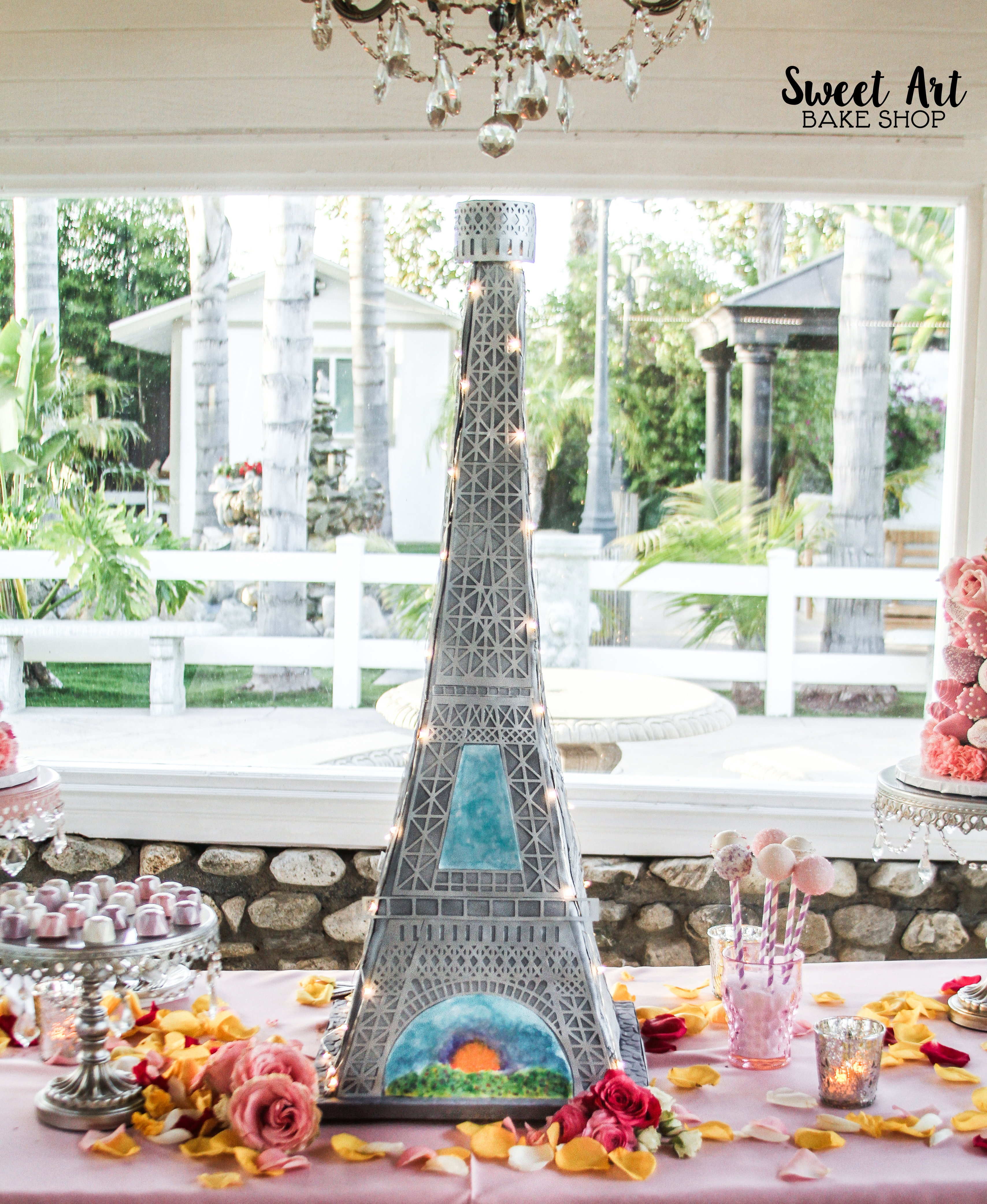 Paris Eiffel Tower Wedding Cake